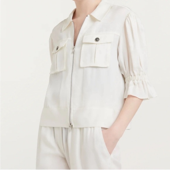 Cinq a Sept Holly Puff Sleeve Utility Jacket size Small - Picture 1 of 12